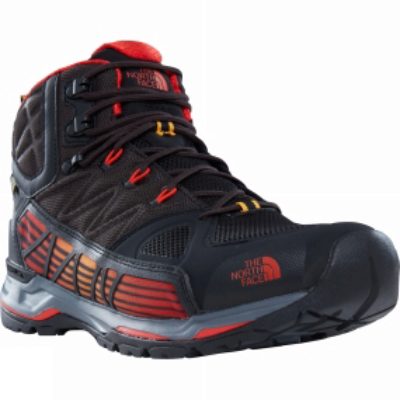 The North Face Mens Ultra GTX Surround Mid Boot TNF Black / Poinciana Orange